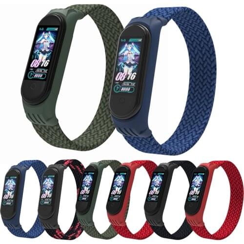 Sport Nylon Elastic Strap Wrist for XIAOMI MIBand 3 4 5 MIBand 5 Bracelet Replacement Breathable Band5 4 3 strap loop Wristband