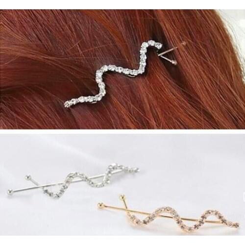Tx174 Fashion Vintage Crystal alloy curved wave hairpin side bangs Spiral Hairpin Womens jewelry accessories 1pcs