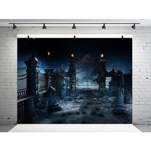 VinylBDS Hollween Iron Fence Photographic Background Night Terror Camera Fotografica hildren Party Photo Backdrops