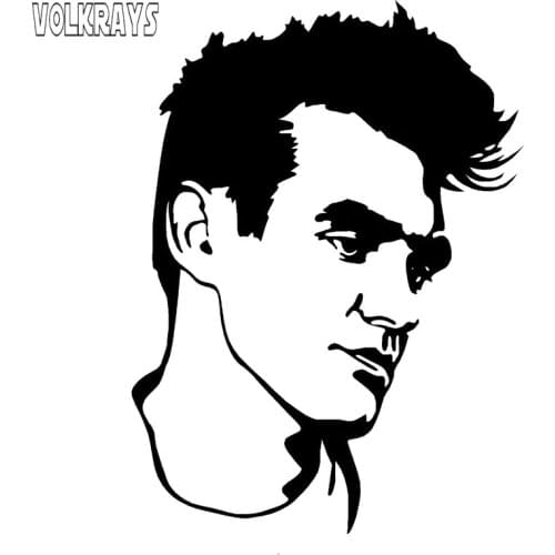 Volkrays Creative Car Sticker Morrissey The Smiths Accessories Reflective Waterproof Sunscreen Vinyl Decal Black/Silver,13cm*9cm