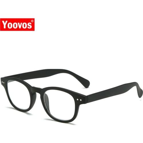 Yoovos Reading Glasses Men /Women Round Blue Light Reading Glasses 2021 Brand Designer Eyeglasses Retro Gafas Lectura Hombre