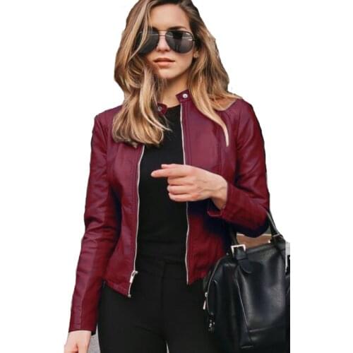 New Girl women Full sleeve jackets casual Winter Autumn pu jackets Women lady slim thin coat outwear short zipper jackets Tops
