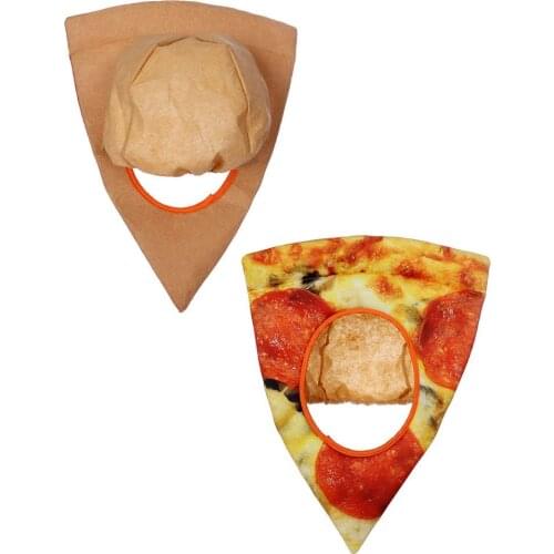 1 Set Halloween Cosplay Props Holiday Party Stage Performance Pizza-shaped Head Cap Head Cover for Party Decor (Orange)