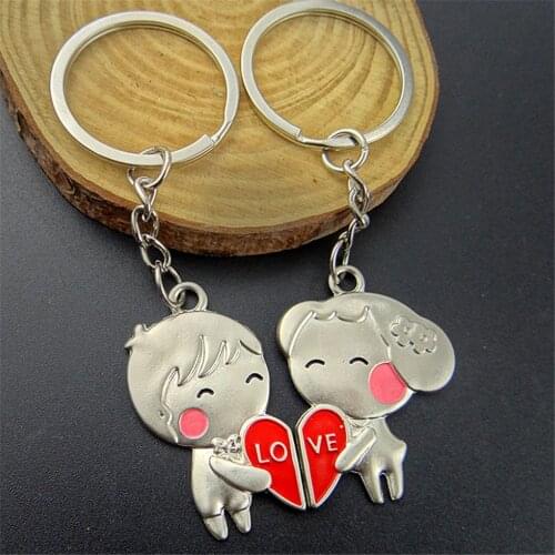 1 Pair Of Combination Keychains "LOVE" Keychain Key Ring Couple Key Chain Valentines Day Gift Romantic Goods