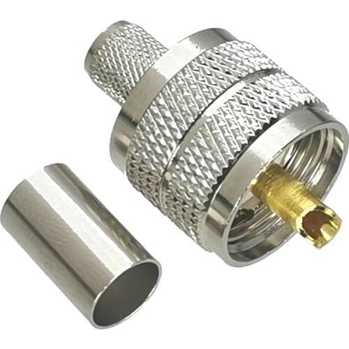 10Pcs Connector UHF PL259 Male Plug Crimp RG5 RG6 LMR300 RF Adapter Coaxial High Quanlity