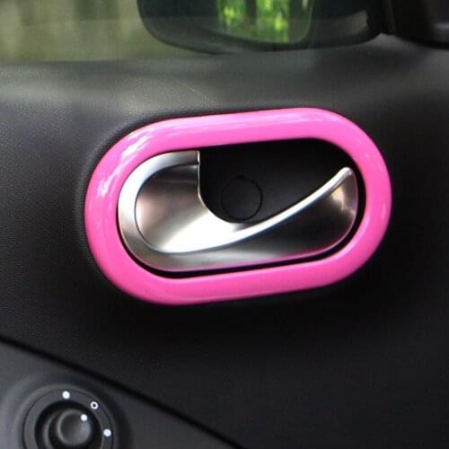 2X Car Styling Interior Door Handle Bowl Decorative Frame Cover Trim For Mercedes Smart 453 Forfour Fortwo 2015-2019 Accessories
