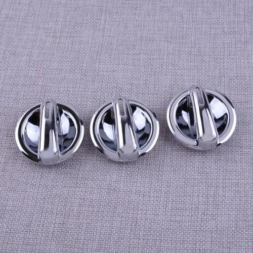 3Pcs Car Silver Air Conditioning AC Switch Knob Covers Trims ABS Fit For Jeep Wrangler JK 2010 2009 2008 2007