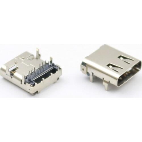 5Pcs Type C USB 3.1 Female 4 Legs 24 Pin Socket PCB Solder Connector