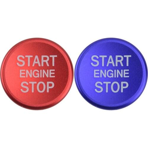 Aluminum Alloy Car Engine Start Stop Push Switch Button Cover Trim Fit for VW Golf 7 MK7 GTI R Jetta CC Arteon Red/Blue