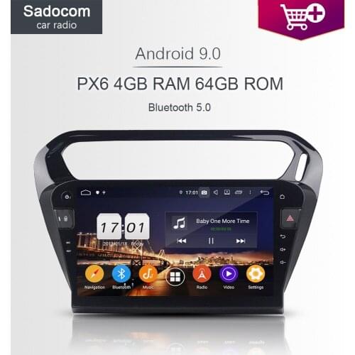 PX6 DSP 10.1" TDA7851 Android10.0 64G 4GB RAM Car DVD Player car GPS RDS autoradio wifi 4G Bluetooth 5.0 For PEUGEOT 301 2013-20