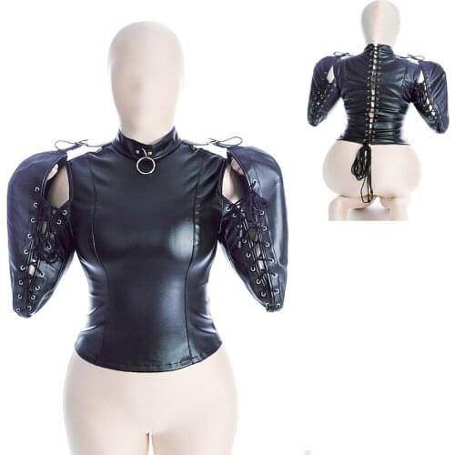 BDSM Bondage Restraints Erotic S&M Arm Binder,Leather Double ArmBinder Restraint Straitjacket Adult Sex Toy For Women