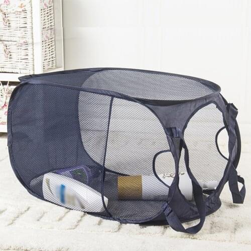Laundry Basket Mesh Pop-up Storage Clothes Basket Easy to Open and Fold Hamper Collapsible Clothes Toy Basket Storage Bucket