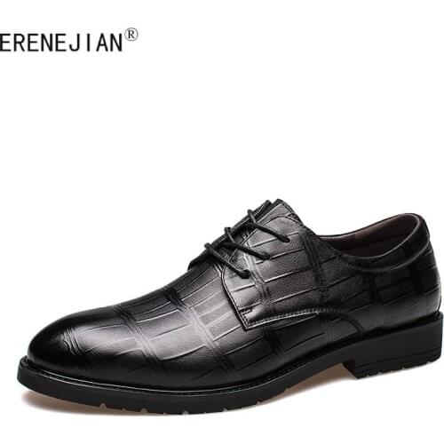ERENEJIAN Mens Luxury Leather Business Shoes Formal Dress Shoes Office Wedding Flats Footwear Mocassin Hommec