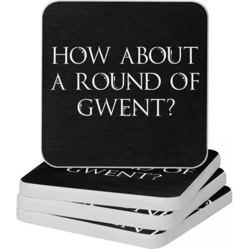 How About A Round Of Gwent Witcher 3 Wild Hunt Game Diatomite Square Round Coaster Eco-friendly Cup Bonsai Mat Soap Pad 10x10cm