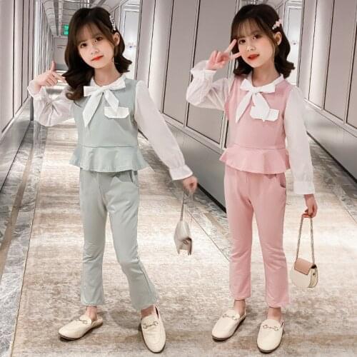 Girls Clothes Set 2020 Autumn Spring Long Sleeve Shirts+Pants Suits Kids Clothes Teen Children Clothing Sets 4 6 8 9 10 12 Years