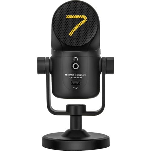 MINI Desktop Condenser USB Microphone Mic Cardioid Pickup Low Noise Built-in Filter with 3.5mm Headphone Monitoring Interface