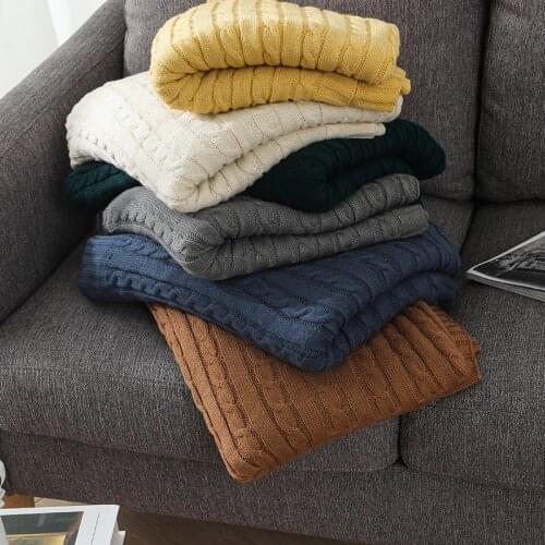 Nordic Sofa Blanket Light Luxury Office Air-conditioned Room For A Nap Warmth Blanket Six-color Knitted Quilt Bed End Towel Rest