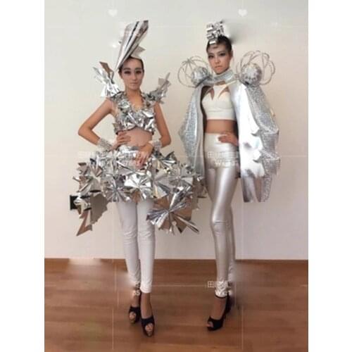 Science and technology clothing future robot costume stage catwalk show costume stage dance Men nightclub dj Cosplay Costumes