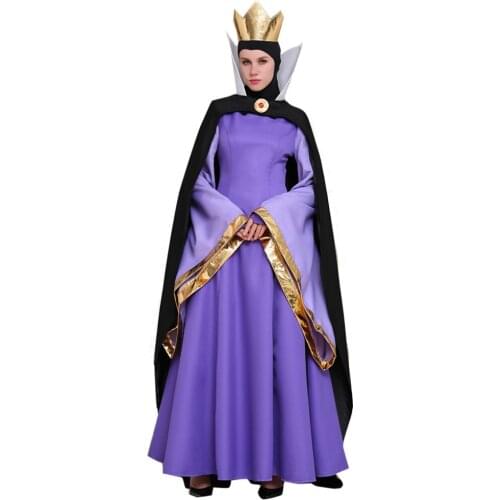 Evil Queen Dress Costume Suit Dress Cape Crown Adult Halloween Carnival Party Cosplay Costume evil stepmother cosplay costume