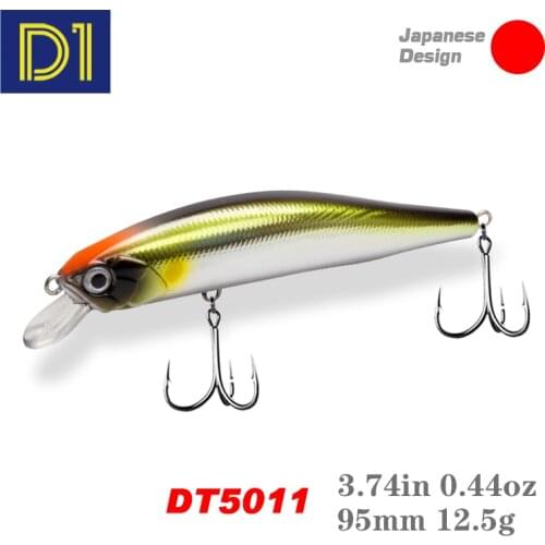 D1 Floating Minnow Fishing Lures 95mm 12.5g Wobblers For Pike Sea Bait Trolling Jerkbait Natural Color Bass Tackle