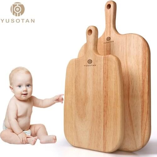 Chopping board for baby food pizza fruit 1pc kitchen solid wood cutting board with holder single cut no paint no wax YUSOTAN