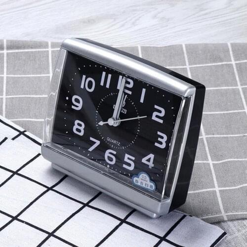 Hot Sale Customerize Square Alarm Clock White Simple Scanning Clock Silent F2S2 Bedroom Clock Wake-Up Small R0O5 In Alarm F0C4