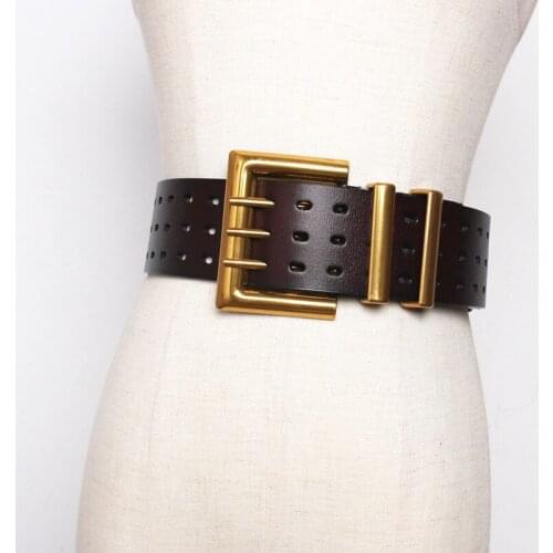Summer Pin Buckle genuine leather Belts fashion Luxury design Cummerbunds female Dress Corsets Waistband Belts decoration belt