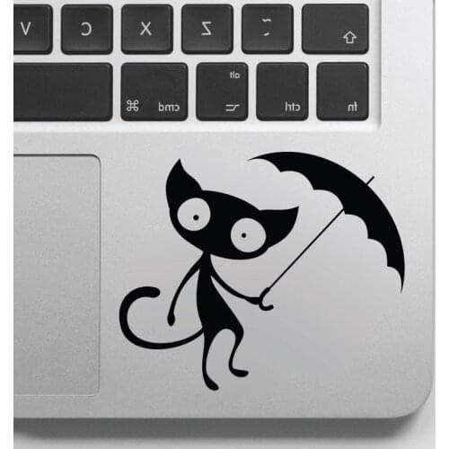 Funny Cat With An Umbrella Decal And Sticker For Laptop Computer Home Design Accessories Art Vinyl Mural GA181