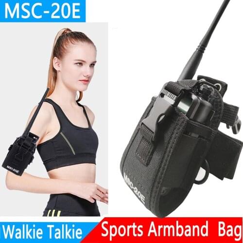ABBREE MSC-20E With ArmbandNylon Pouch Bag Carry Case for BaoFeng UV-5R UV-XR UV-9RPlus YAESU TYT WOUXUN Mototrola Walkie Talkie