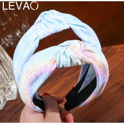 Levao Dyeing Knotted Headband For Women Spring New Hair Accessories Knot Hair Bands Hoop Bezel Headwear