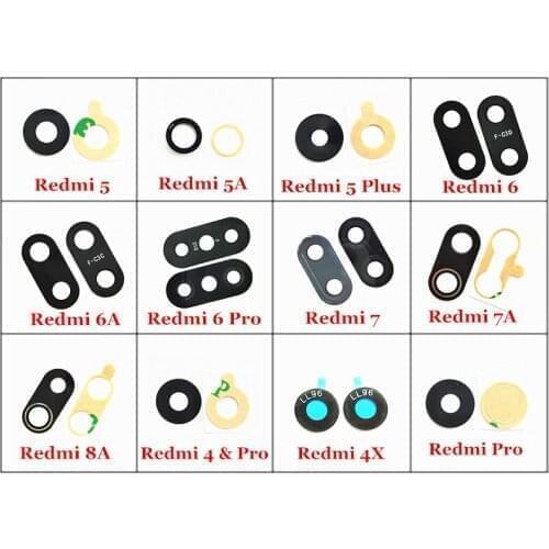 1X New Back Camera Glass Lens with Sticker for Xiaomi Redmi 4X 4 Pro 5A 5 Plus 6A 6 Pro 7 7A 8A
