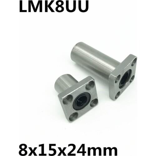 2pcs LMK8UU for 8mm shaft linear bearing square flange ball bearing bush 8x15x24 mm LMK8 Free Shipping