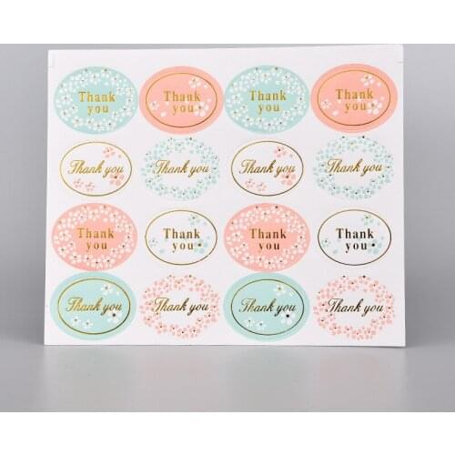 3 Sheets Oval Hot Stamping Thank You Sealing Stickers Baking Gift Packaging Decoration DIY Stationery Handmade Label Stickers