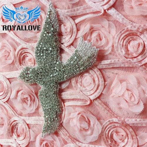 30pcs) Wholesale Rhinestone Swallow Applique Bridal Gown Sash Sewing On For Wedding Dresses Sash Bridal Gown Accessory Patch