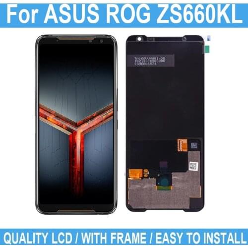 6.59" For ASUS ROG Phone II 2 ZS660KL LCD Display Touch Screen With Frame For ZS660KL Digitizer Screen Replacement Repair Parts