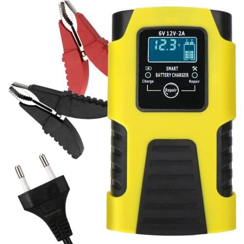 Automatic Car Battery Charger 6V/12V 2A EU Plug Digital LCD Display Power Pulse Repair Charger Wet Dry Lead Acid Battery-Charger