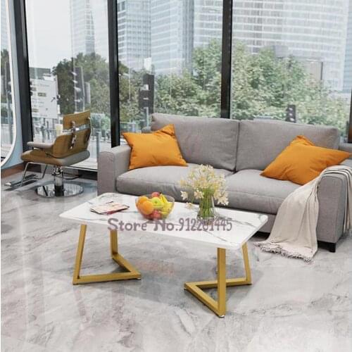 Tea Table Nordic Light Luxury Modern Simple Living Room Small Family Style Marble Creative Square Edge Table