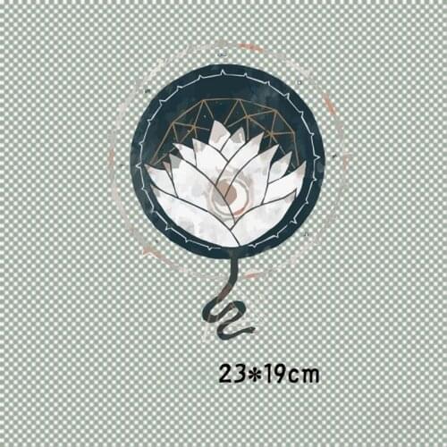 Flower Lotus pvc Patch deal with it Iron on Transfers for Clothing Heat Transfer Patches for Clothes Girls t-shirt 3D Stickers