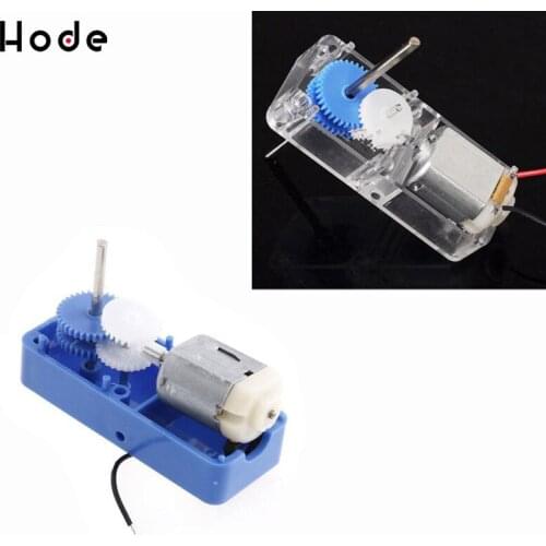 DC1.5-6V 1:94 Mini Electric Reduction Box DC Gear Motor Biaxial Output Blue/Transparent for DIY Toys Parts Engine