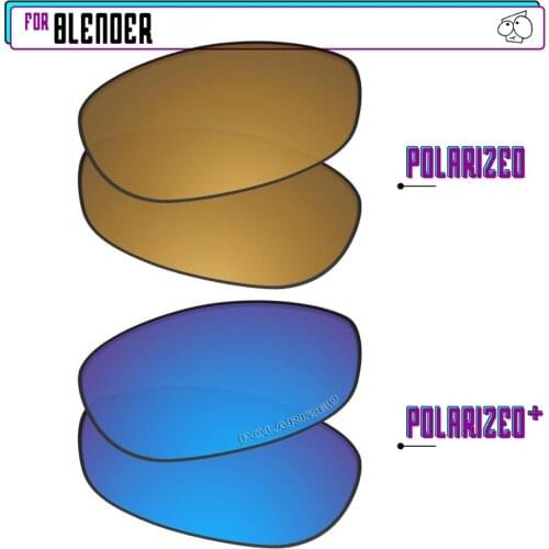 EZReplace Polarized Replacement Lenses for - Oakley Blender Sunglasses - BlueP Plus-GunmetalP