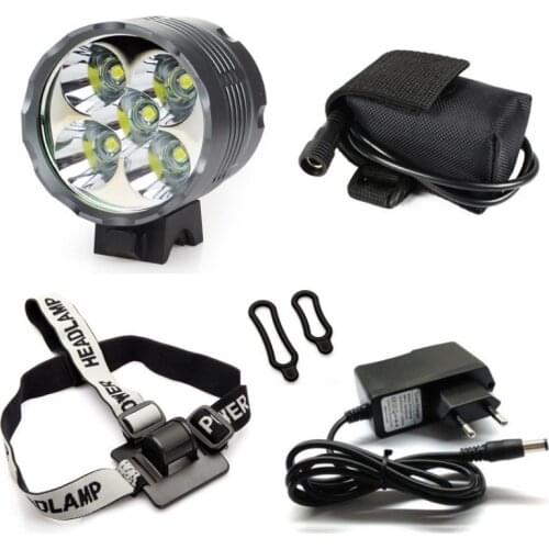 WasaFire 5* T6 LED Bicycle Lights Farol Bike Light 6000lm Cycling Headlamp with 6400mAh Battery Pack Bicycle Accessories