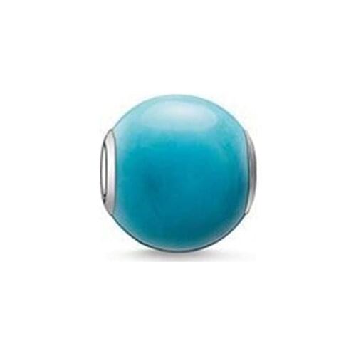 Hot Sale Howlite Simulated Turquoise Bead, Most Fashion DIY Karma Beads in 925 Sterling Silver Fit Bracelet for Lover Jewelry