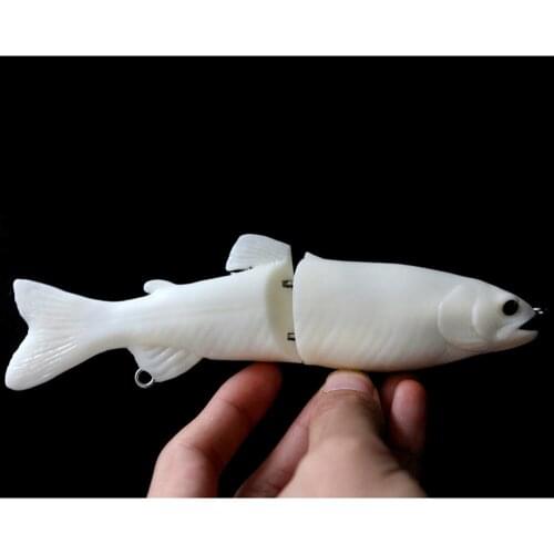 GYFISHING 5 Pcs Unpainted Fishing 2-Jointed Fishing S-Glide Trout Swimbaits 7"/2.5oz