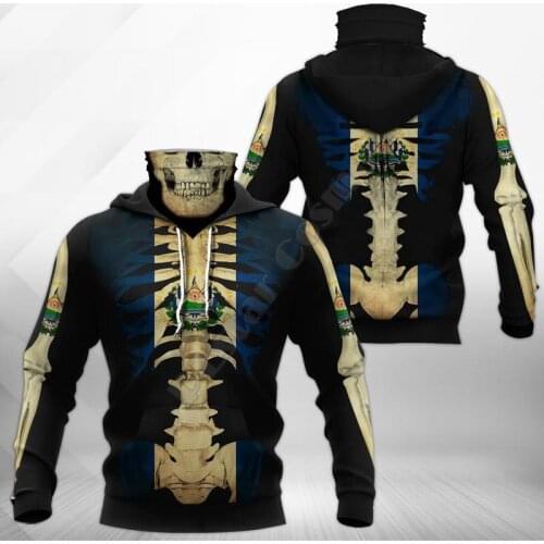 El Salvador 3D Printed Hoodies Harajuku Fashion Sweatshirt Women Men Casual Pullover Hoodie Mask Warm Drop Shipping