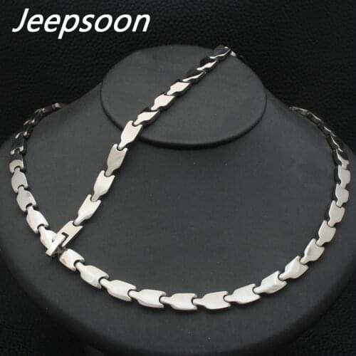 Fashion Jewelry Stainless Steel Chain Necklace & Bracelet Set For Woman SFKGBPDI