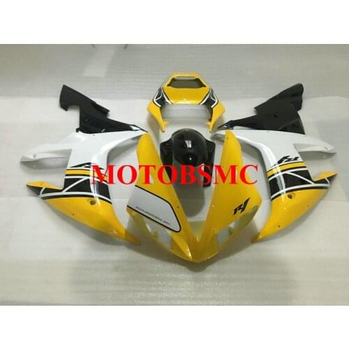Custom Motorcycle Fairing kit for YAMAHA YZFR1 02 03 YZF R1 YZF1000 2002 2003 ABS Yellow white black Fairings set+Gifts YF36