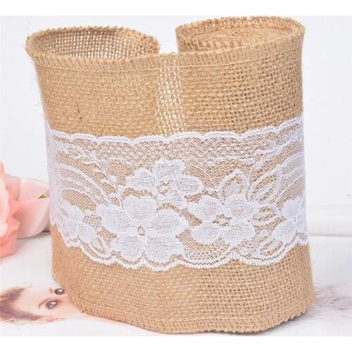Natural Jute Burlap Ribbon Rustic Wedding Decorations Hessian Lace Jute Roll Christmas Party home DIY Decorations 15*240cm