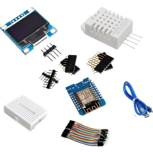 ESP8266 Weather Station DIY Kit IOT Starter Kits for Arduino with 0.96 OLED Display D1 MINI Wireless WIFI Bluetooth Module