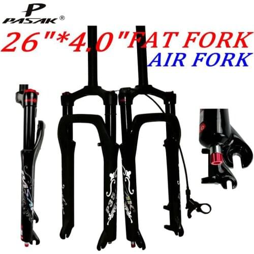 MTB Moutain 26inch Bike Fork Fat Bicycle Cruiser Fork Air Gas line Locking Suspension Forks Magnesium Alloy 26"4.0"Tire 135mm