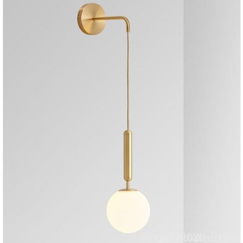 Nordic Gold Wall Light Luxury Wall Lamp Bedroom Bedside Lamp Modern Minimalist Living Room Corridor Lights Creative Mirror Lamp
